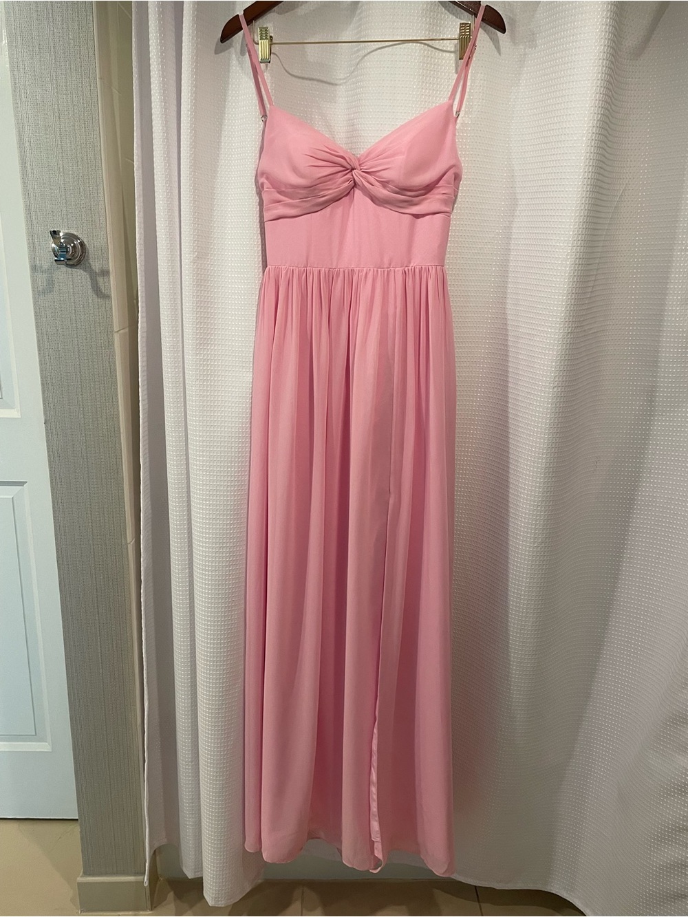 Azazie A-Line V-Neck Pleated Chiffon Dress